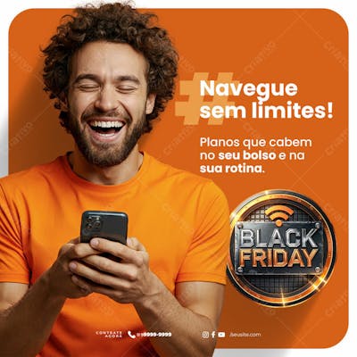 Modelo Psd Midia Social Folheto De Marketing Provedor De Internet Black Friday