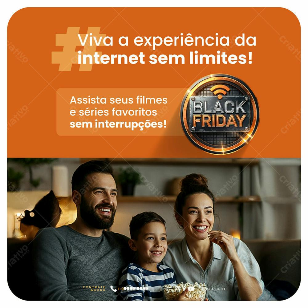 Modelo Psd Midia Social Folheto De Marketing Provedor De Internet Black Friday