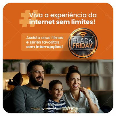 Modelo Psd Midia Social Folheto De Marketing Provedor De Internet Black Friday