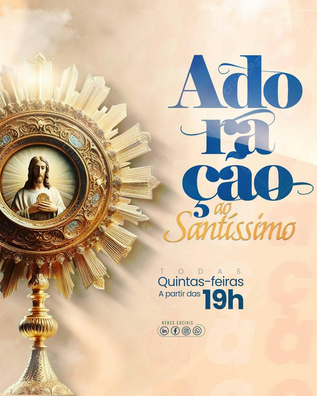 Flyer para Adoração ao Santíssimo PSD Editável