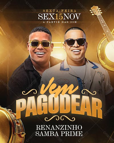 Flyer Evento Vem Pagodear Feed Psd Editável