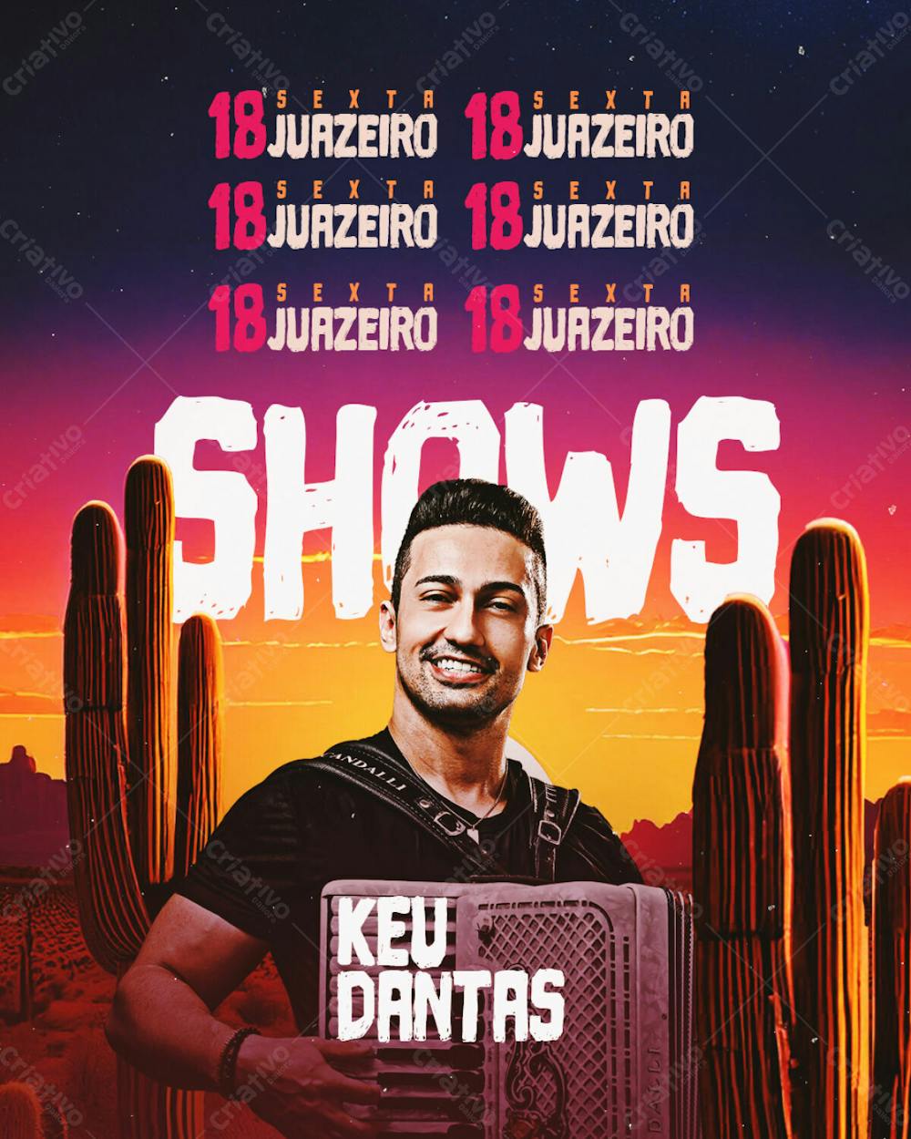 Agenda De Shows Keu Dantas Feed Psd Editável