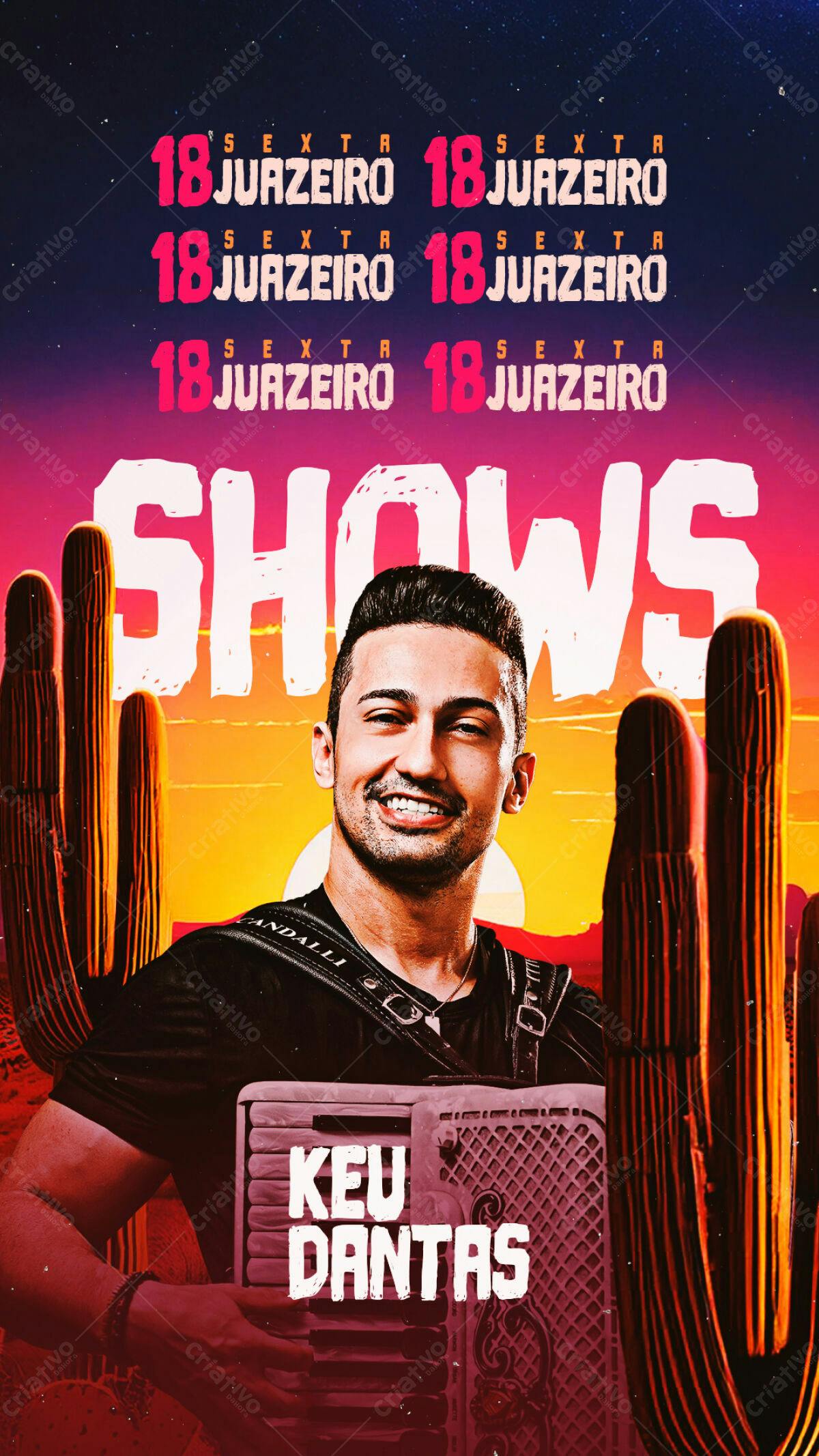Flyer Show Keu Dantas Juazeiro PSD Editável