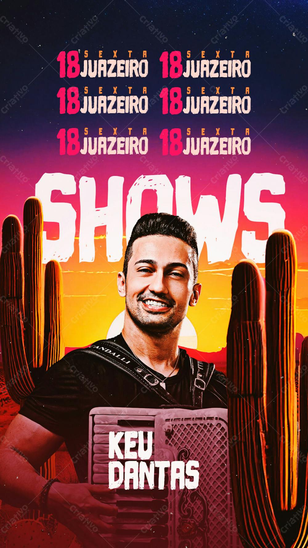 Agenda De Shows Keu Dantas Story Psd Editável