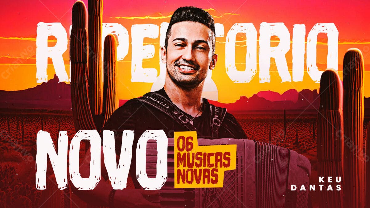 Flyer Lançamento Musical Keu Dantas PSD Editável