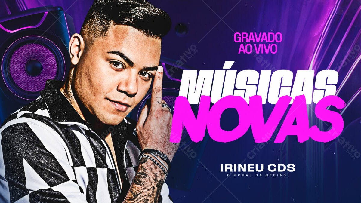 Flyer Música Sertaneja Ao Vivo PSD Editável