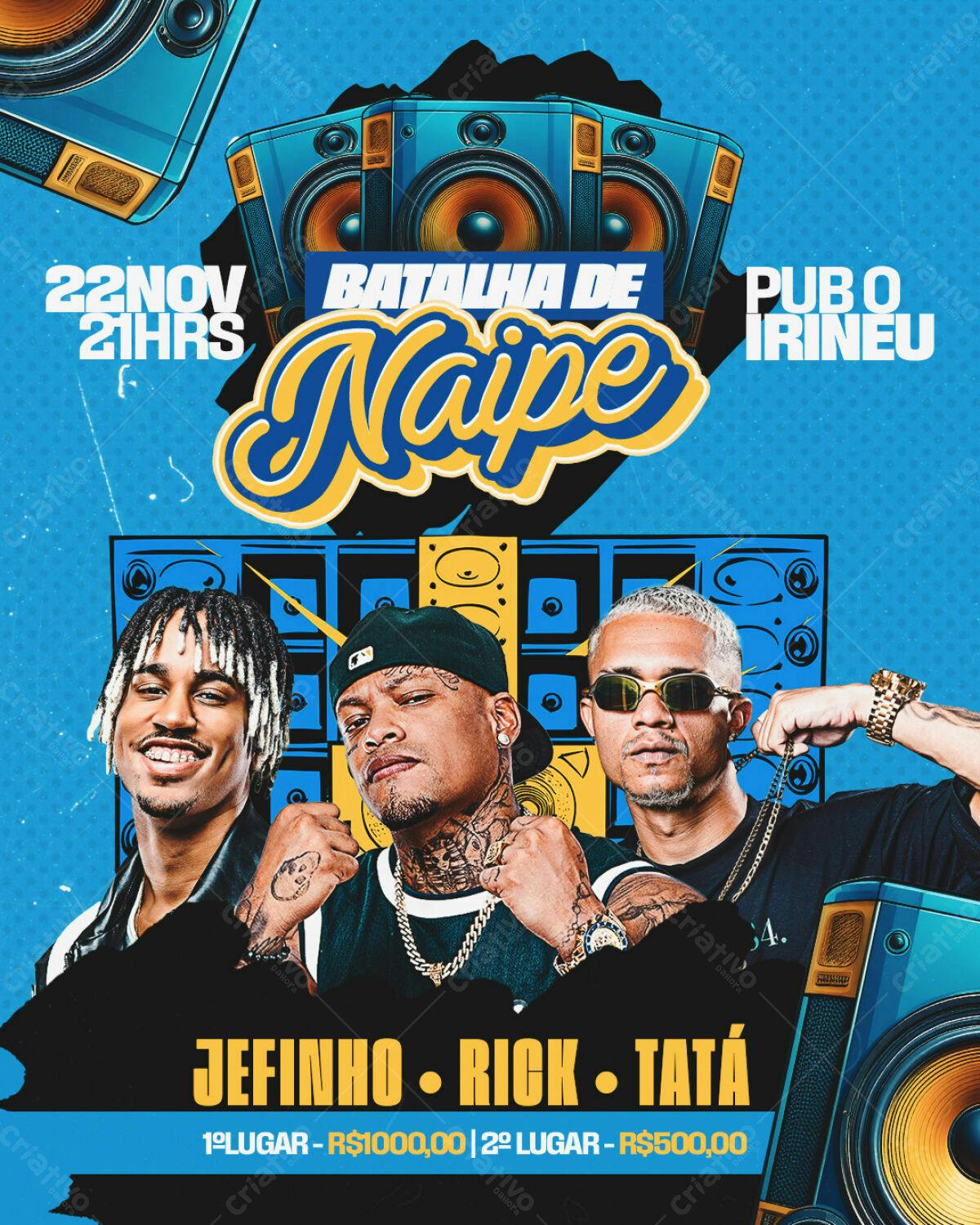 Flyer Batalha de Naipe PSD Editável