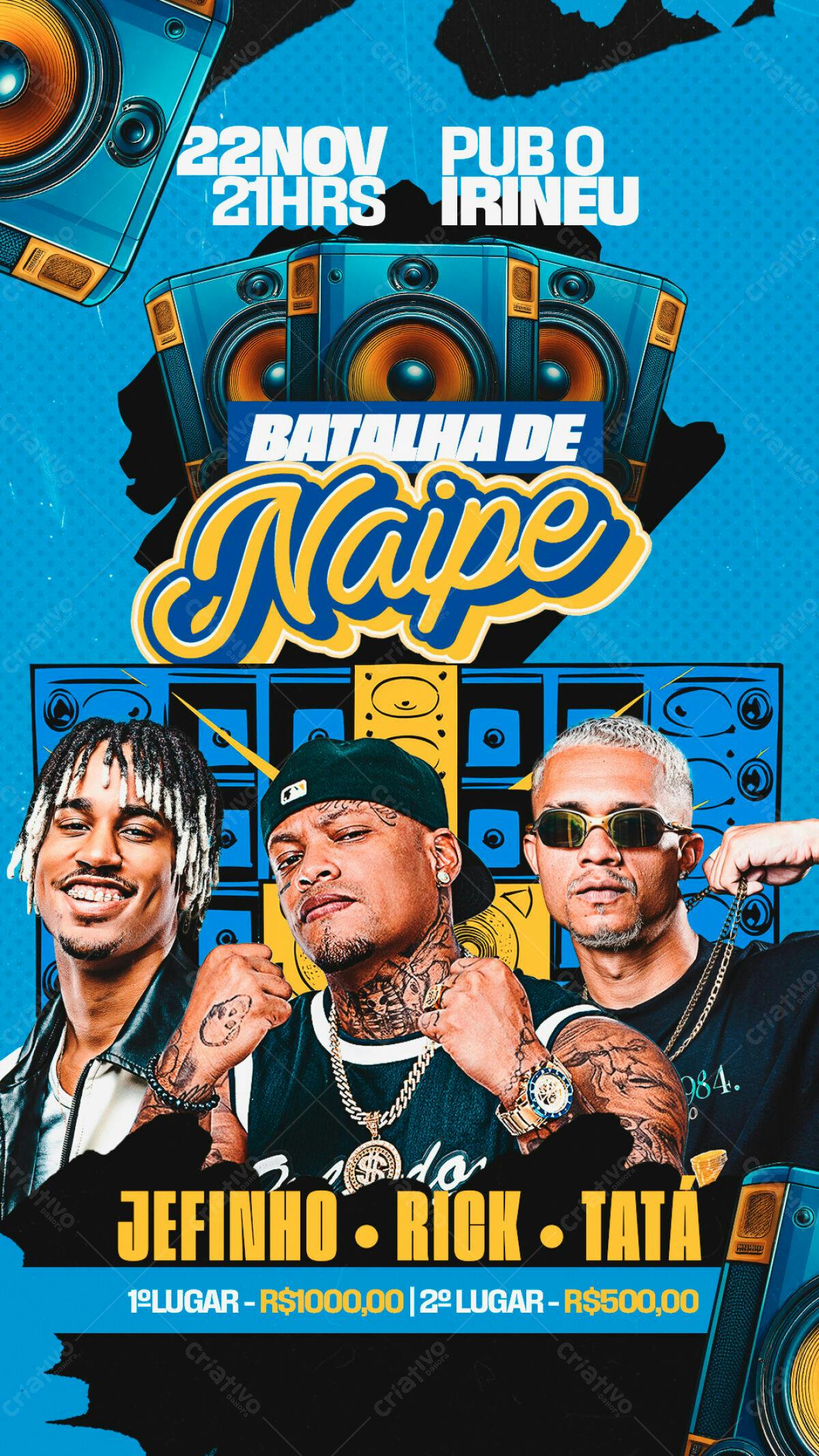 Flyer Batalha de Naipe PSD Editável
