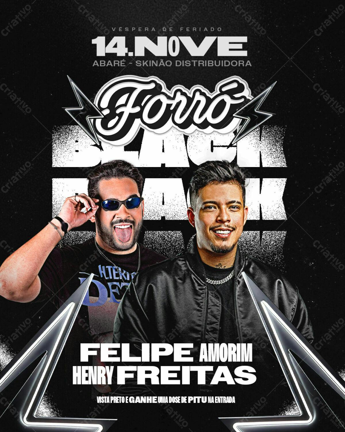 Flyer Forró Black PSD Editável