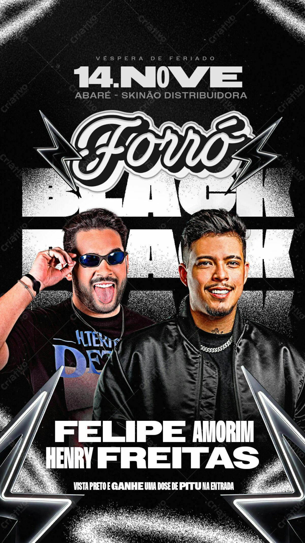 Flyer Forró Black PSD Editável