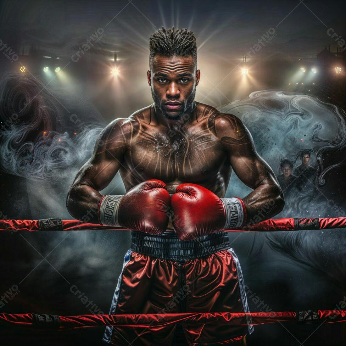 Boxeador Afrodescendente no Ringue