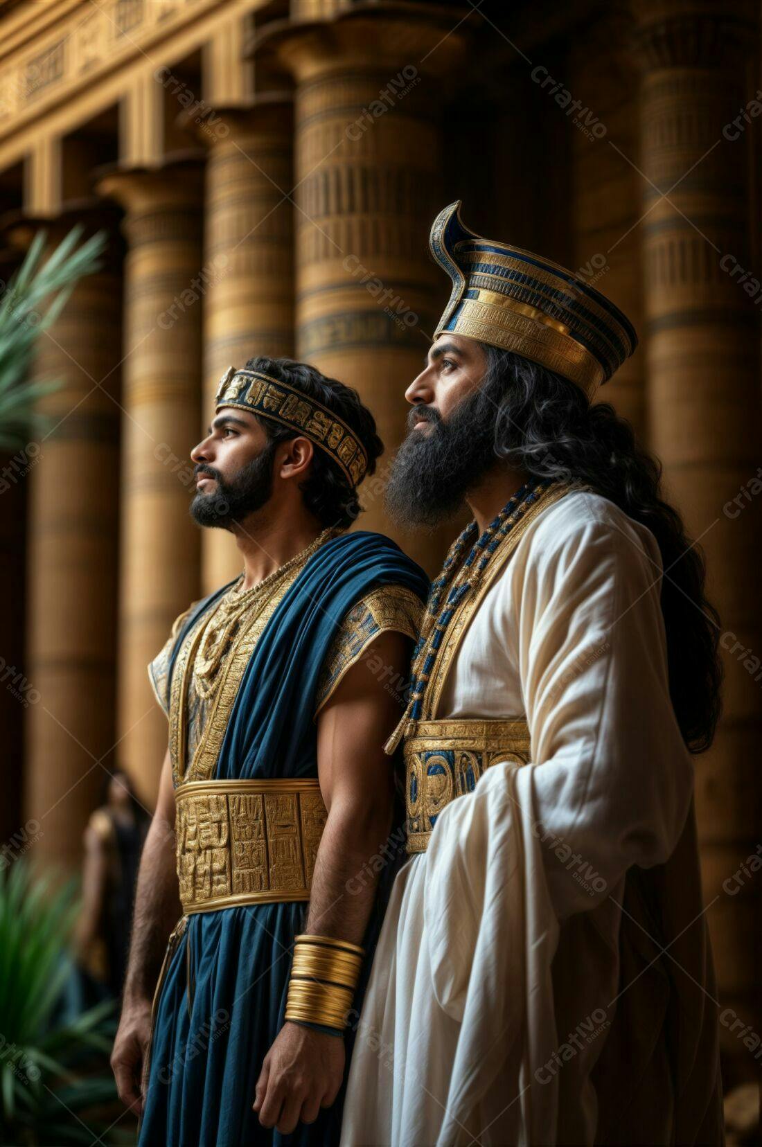 Dois Reis Egípcios em Templo Antigo