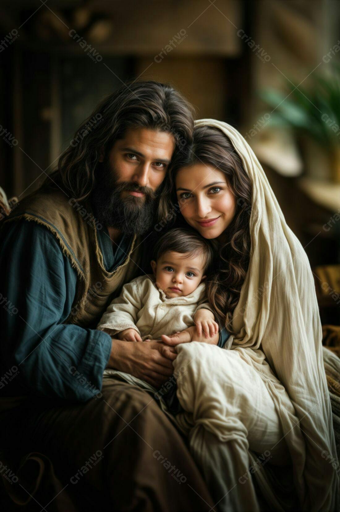 Família Sagrada Bebê Abraço Amoroso