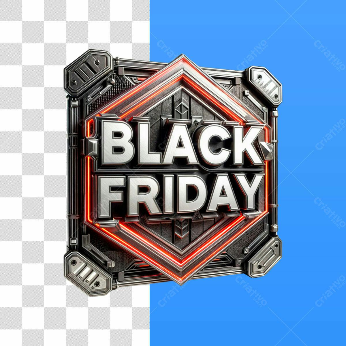 Banner Black Friday Metálico PSD Editável