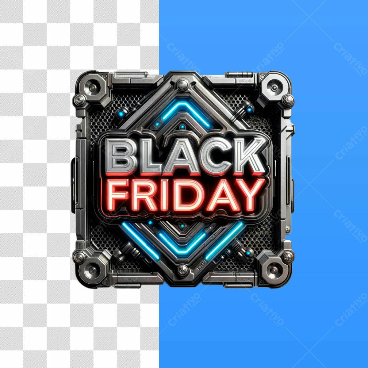 Banner Black Friday Cyberpunk PSD Editável