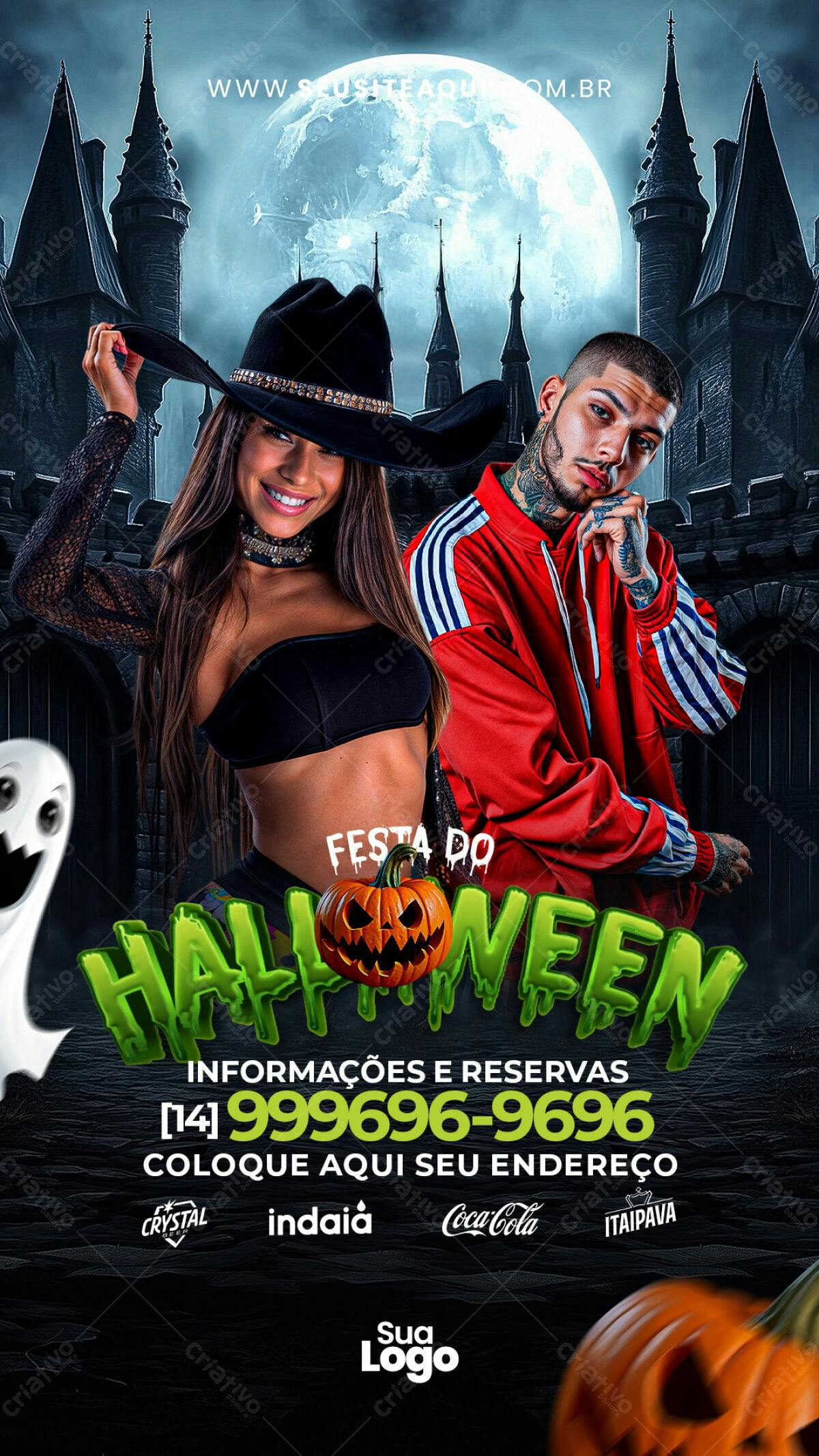 Flyer Festa do Halloween PSD Editável