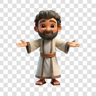Personagem De Paulo De Braços Abertos Elemento 3D Para Composição Png Ia
