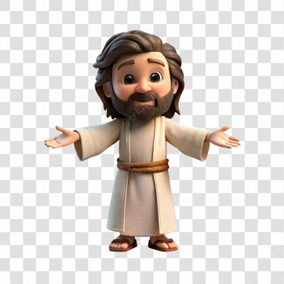 Personagem De Pedro De Braços Abertos Elemento 3D Para Composição Png Ia