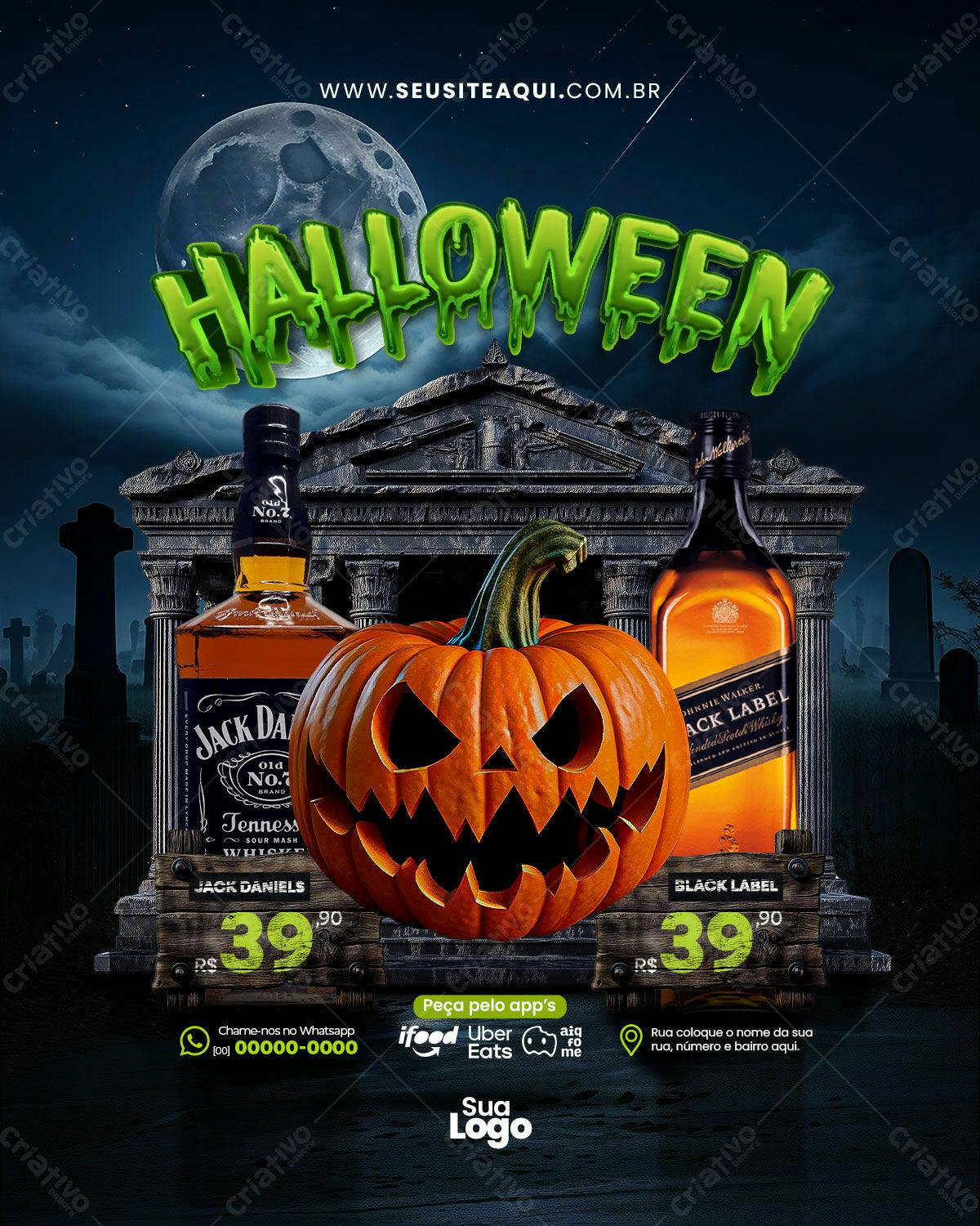 Flyer para Festa de Halloween PSD Editável