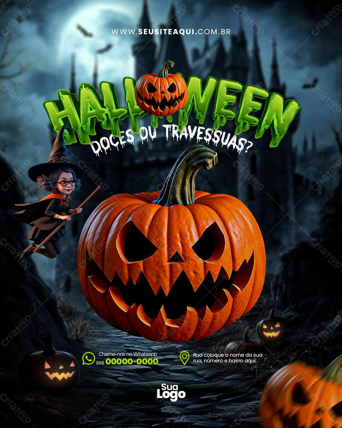 Flyer para Festa de Halloween PSD Editável