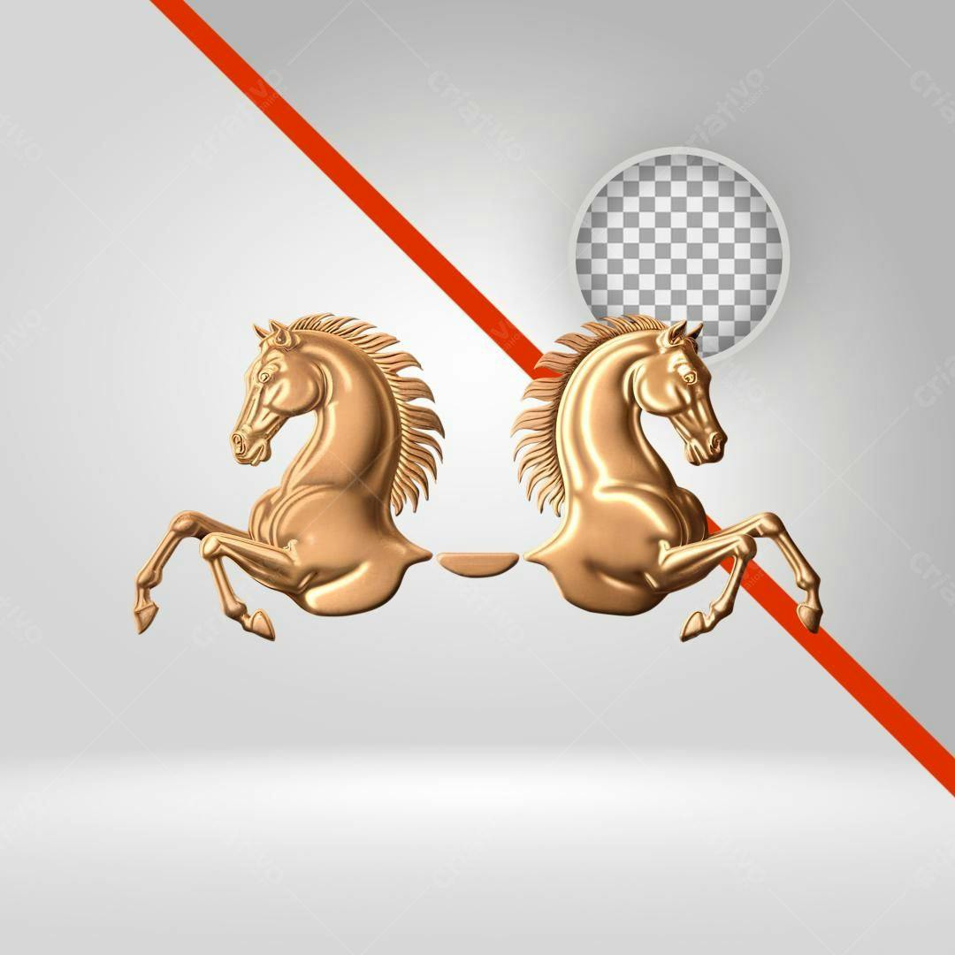 Icone Cavalo Dourado PNG com fundo transparente