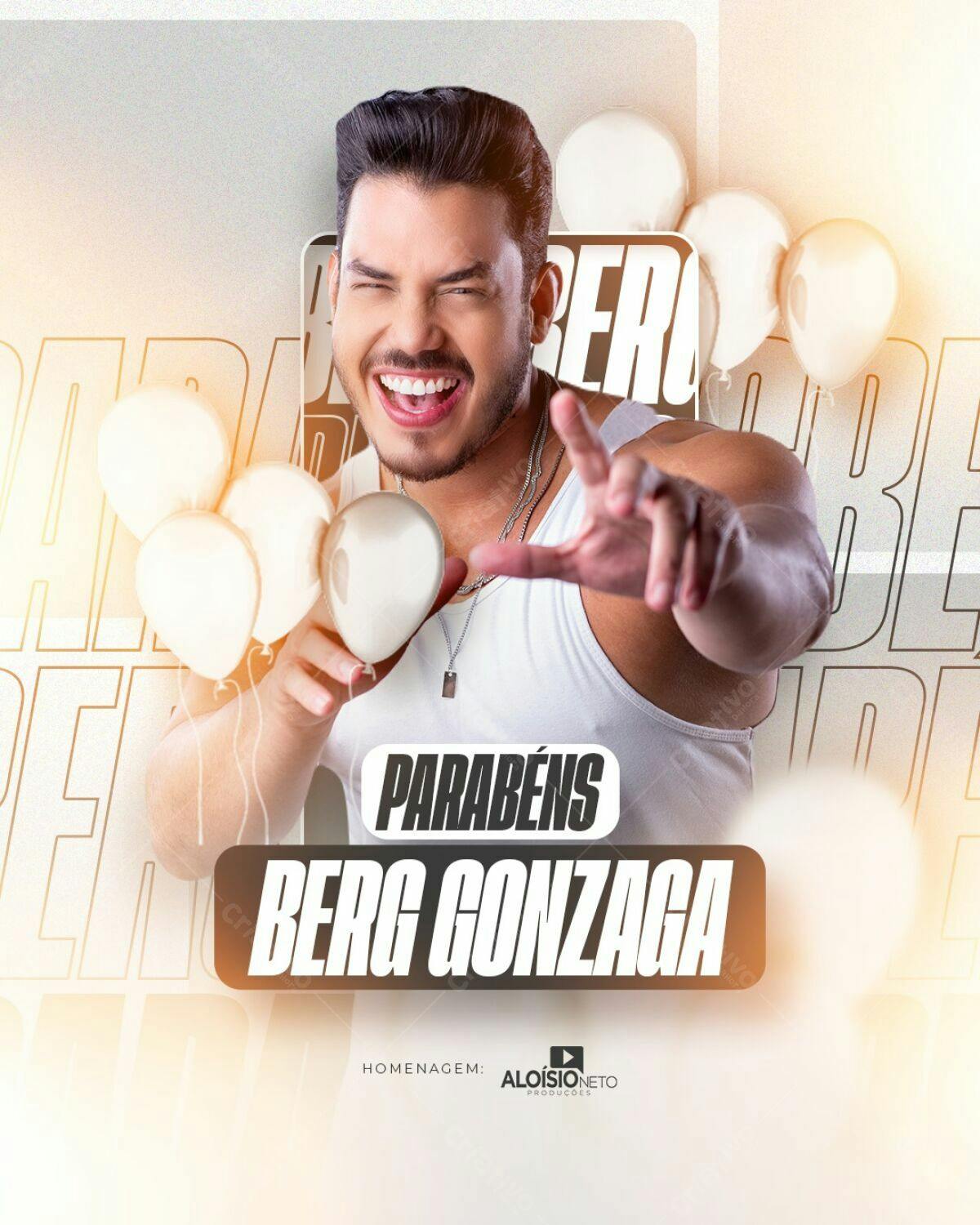 Flyer Aniversário Berg Gonzaga PSD Editável