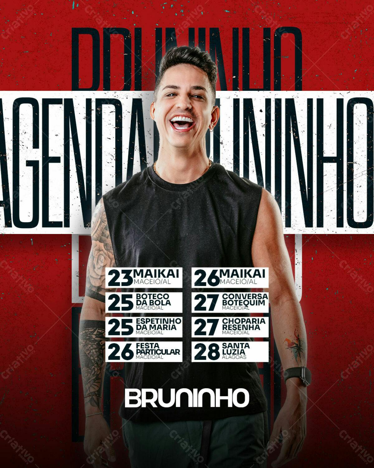 Flyer para Shows do Bruninho PSD Editável