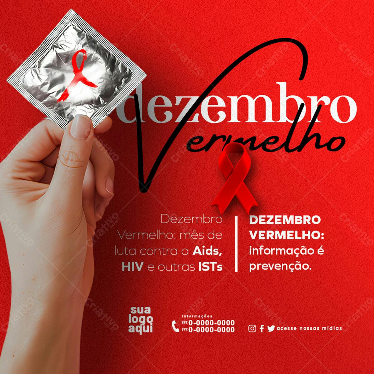 Flyer Dezembro Vermelho PSD Editável
