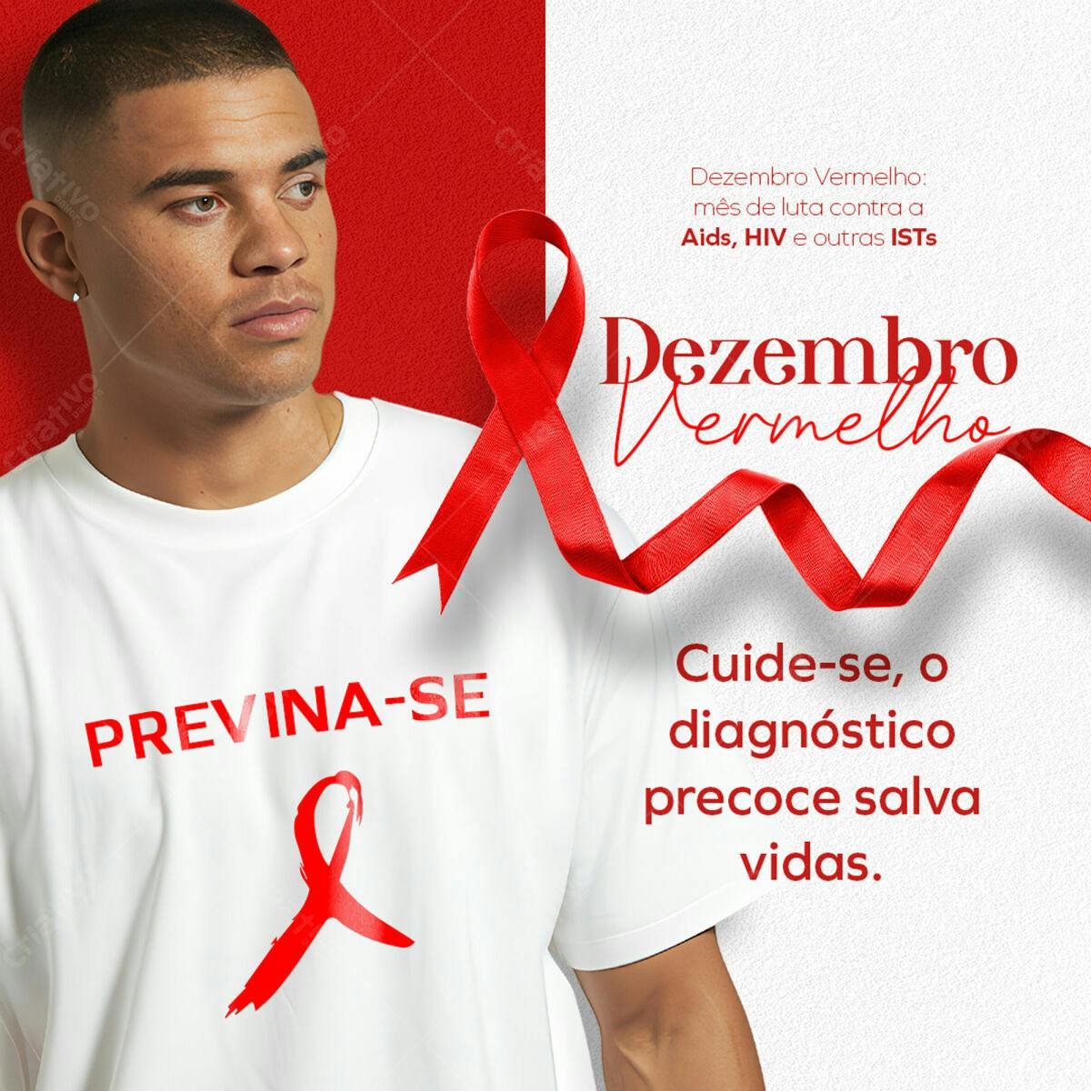 Camiseta Dezembro Vermelho PSD Editável