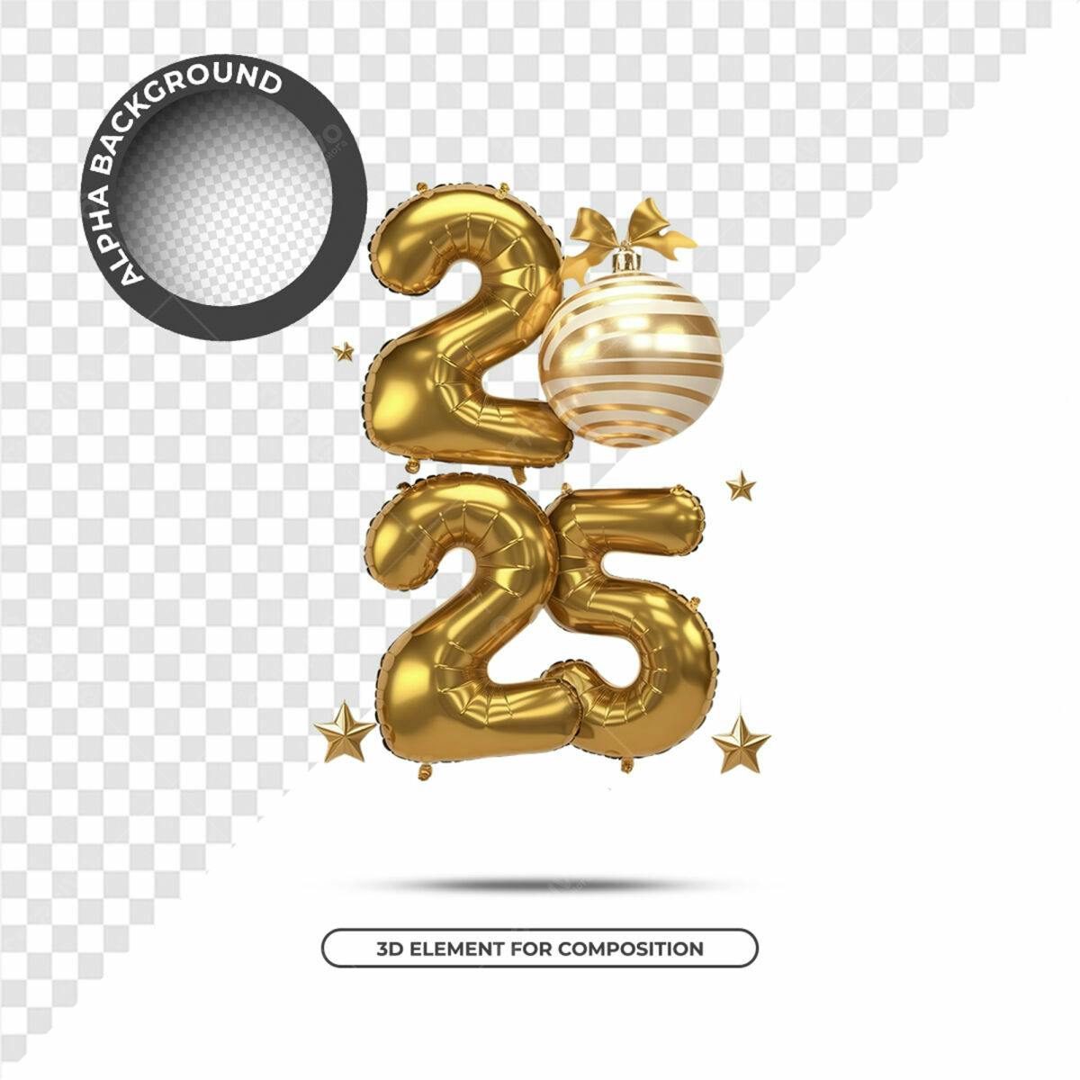 Kit Festa Ano Novo 2025 PSD Editável