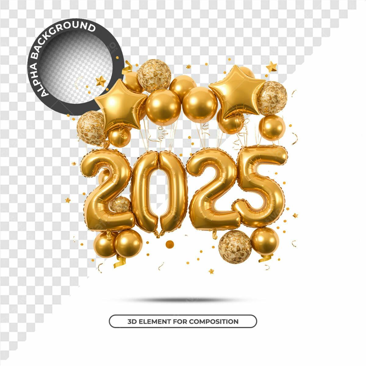 Kit Festa Ano Novo 2025 PSD Editável
