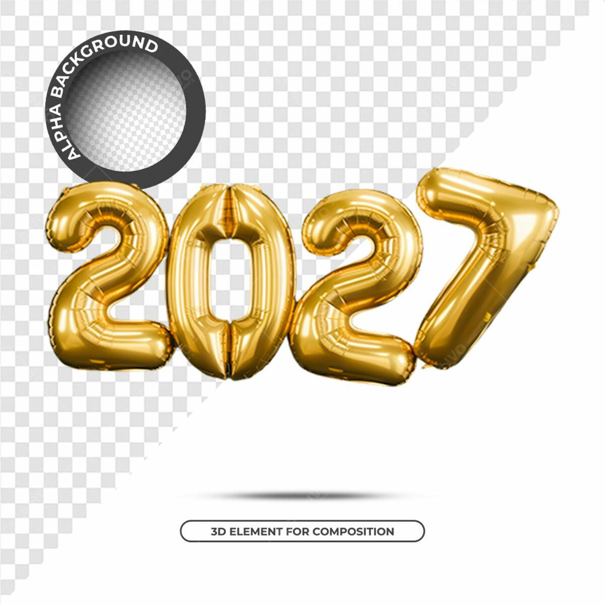 Balões 2027 Ano Novo PSD Editável