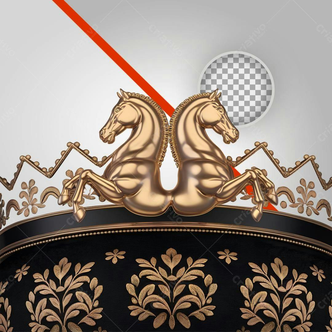 Icone Cavalo Dourado Design Luxo PNG com fundo transparente