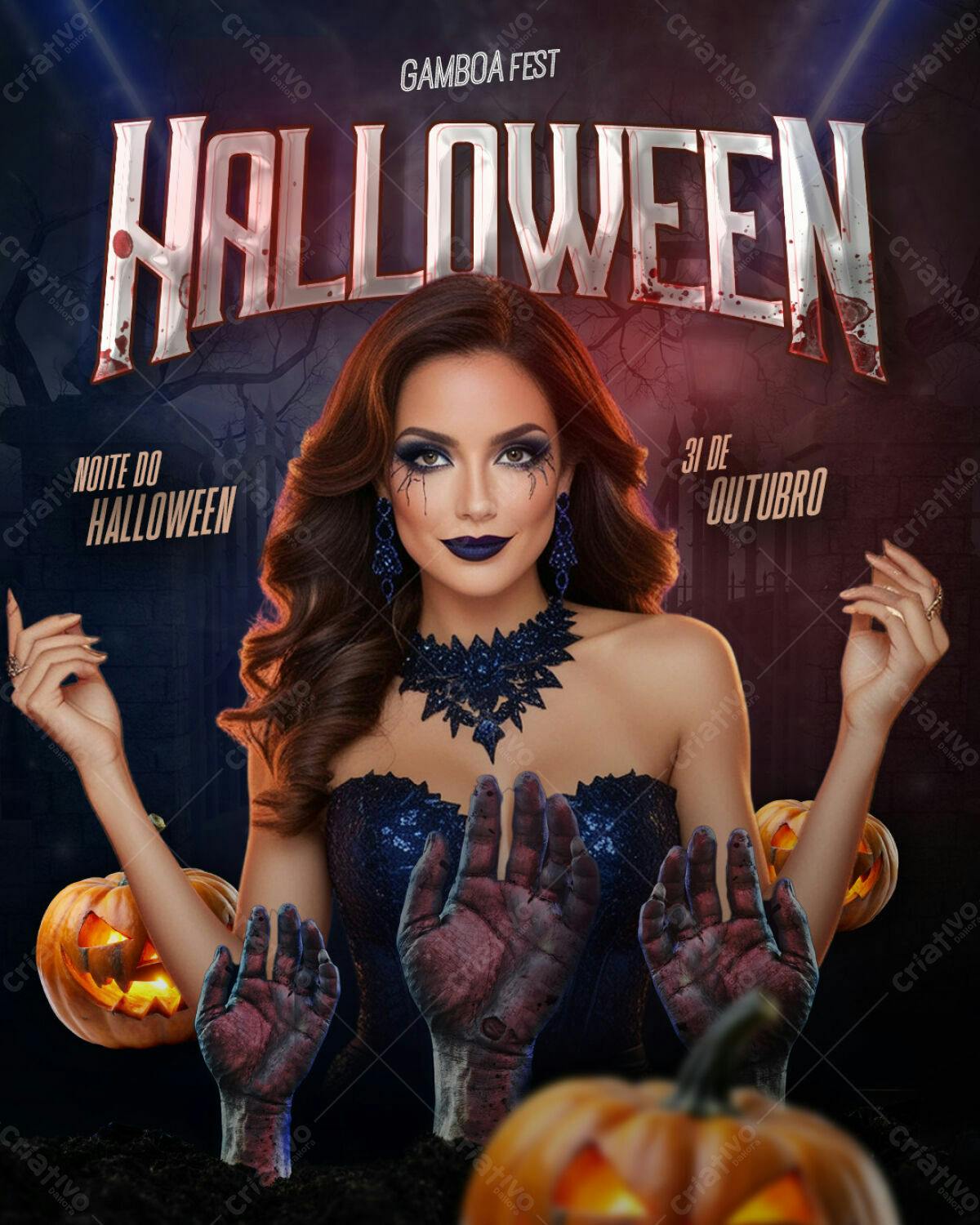 Flyer Festa Halloween PSD Editável