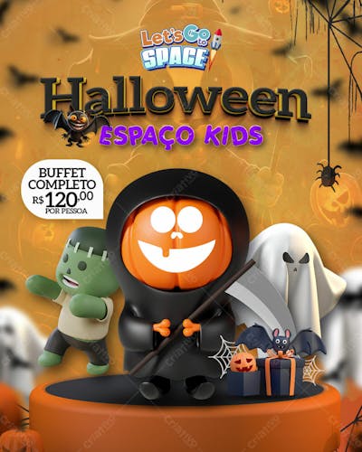 Halloween Festa Infantil Psd party arte flyer