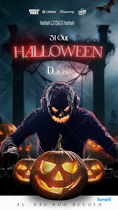 Halloween Festa Psd Eventos party arte flyer