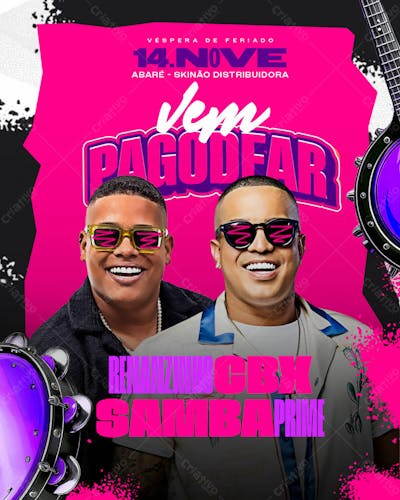 Flyer Evento Vem Pagodear Feed Psd Editável