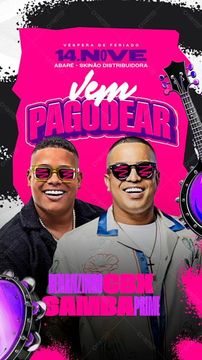 Flyer Evento Vem Pagodear Story Psd Editável