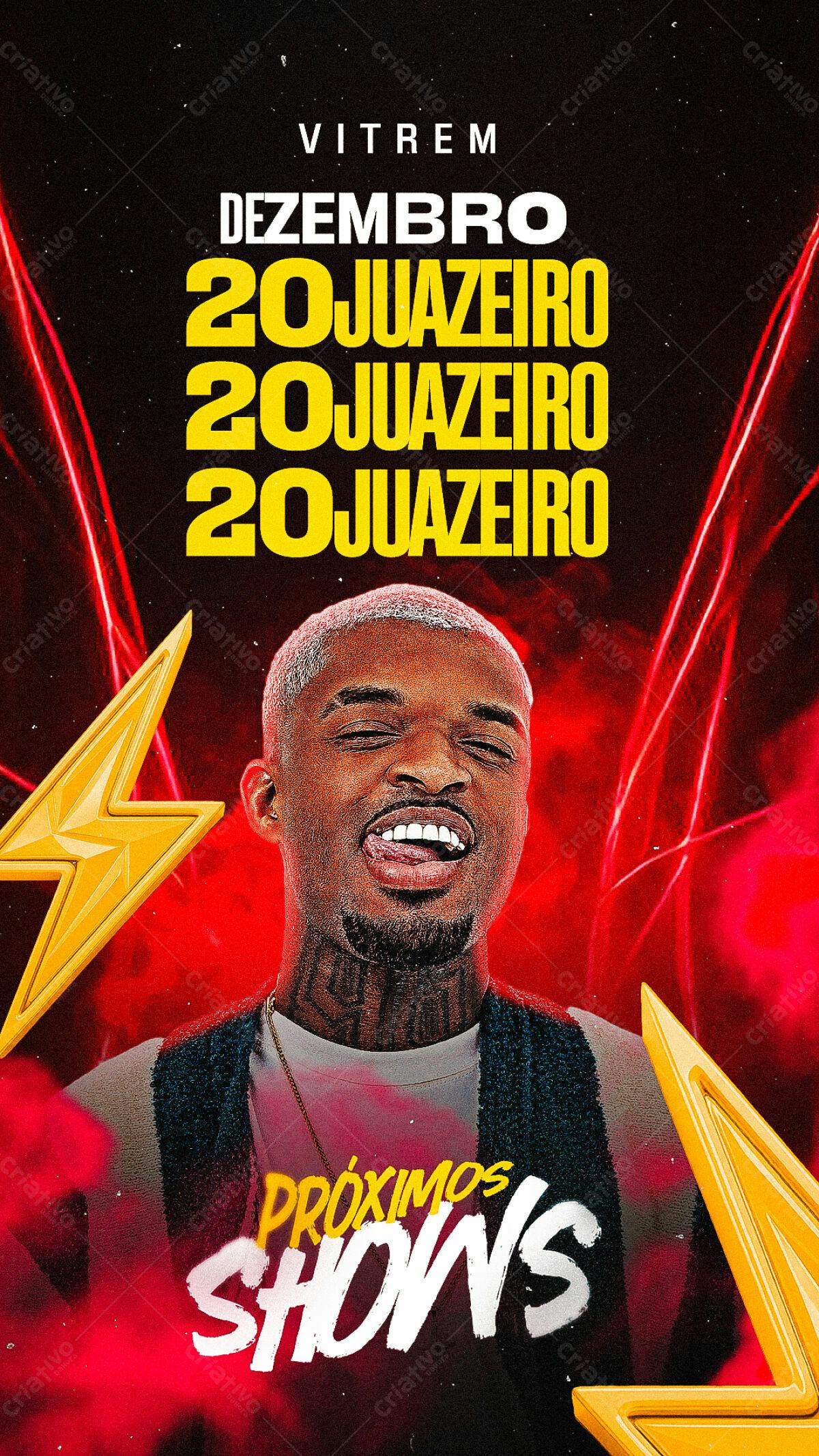 Flyer para Shows Vitrem em Juazeiro - Dezembro PSD Editável