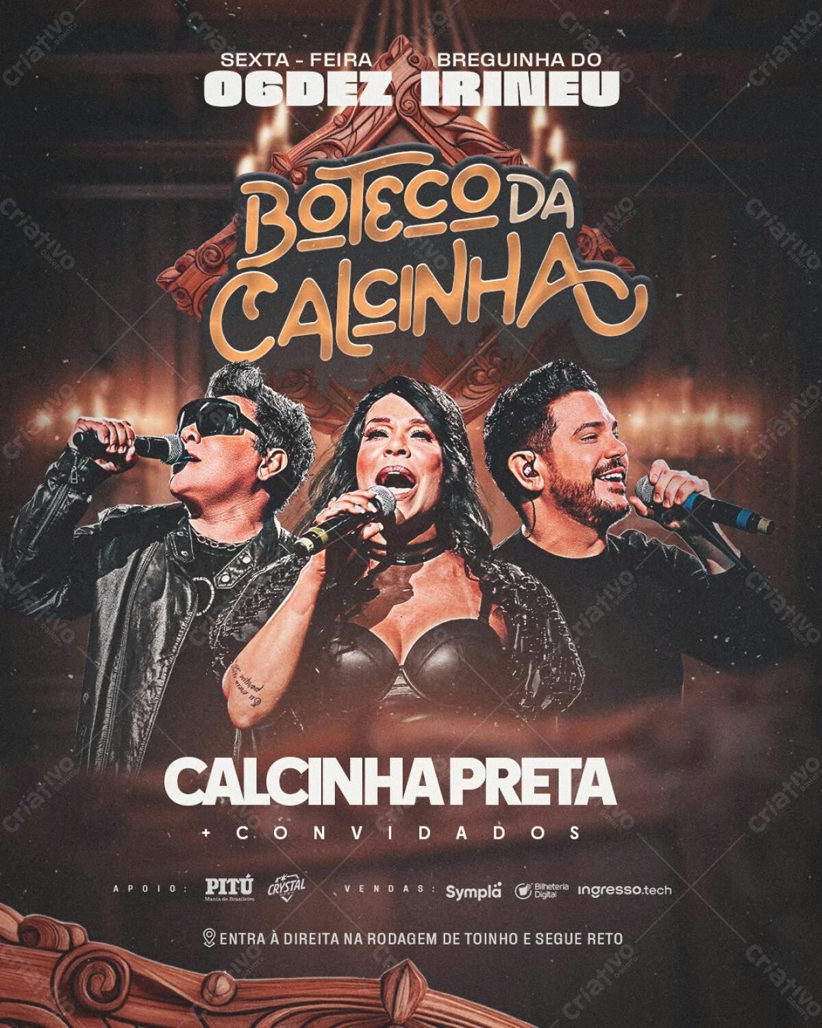 Flyer para Show Calcinha Preta e Convidados PSD Editável