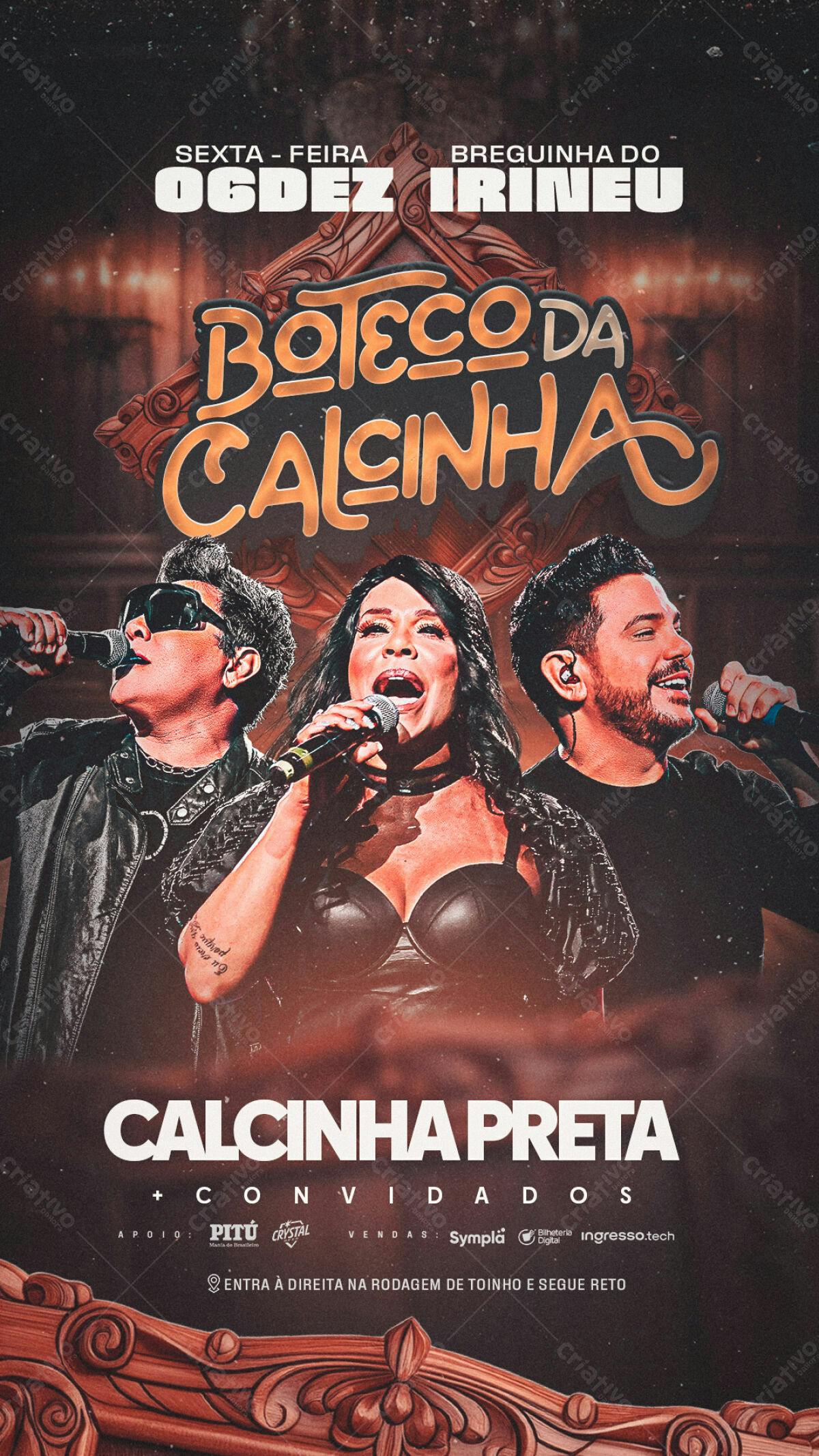 Flyer Boteco da Calcinha Preta PSD Editável