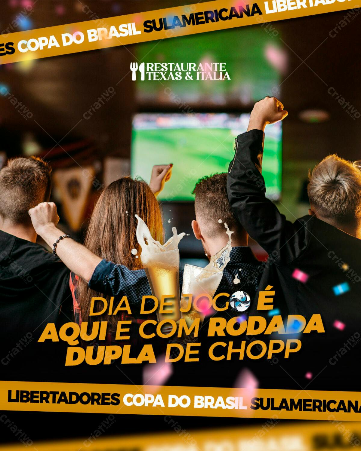 Flyer para Dia de Jogo com Chopp Duplo PSD Editável