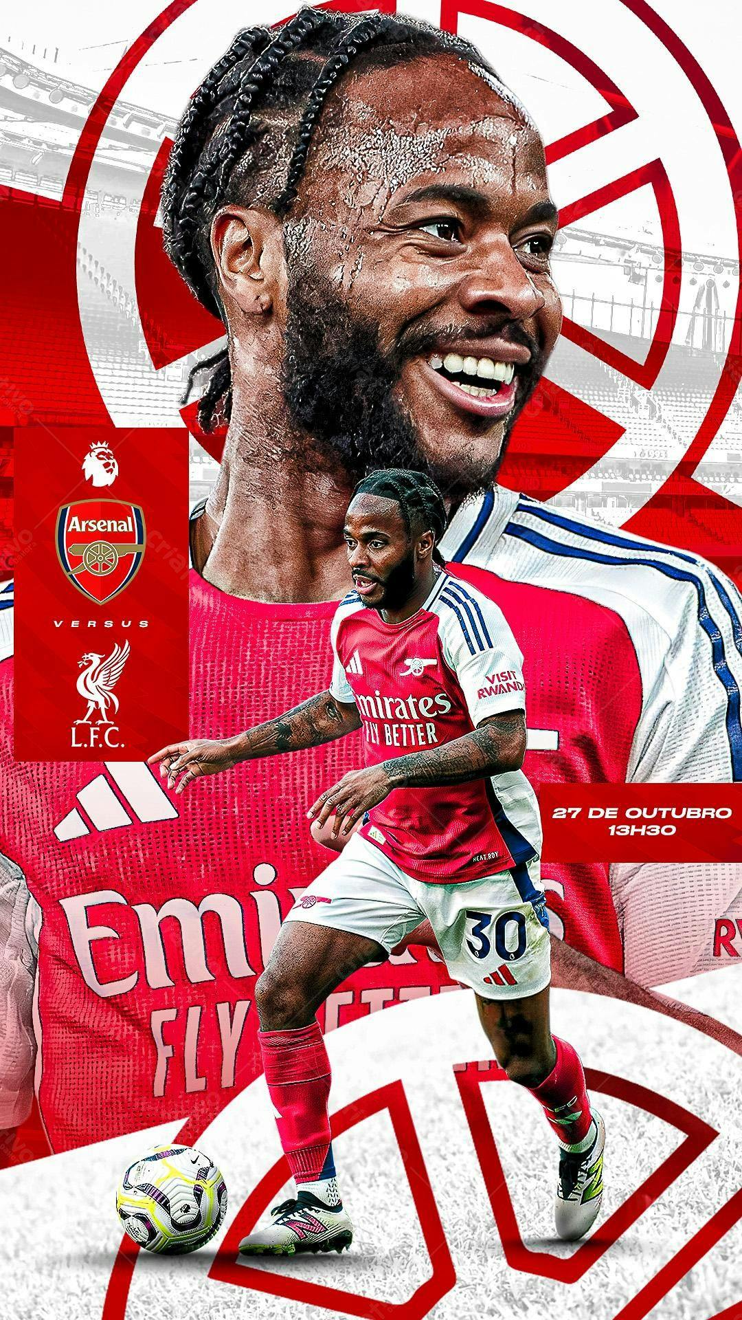 Flyer Arsenal x Liverpool PSD Editável