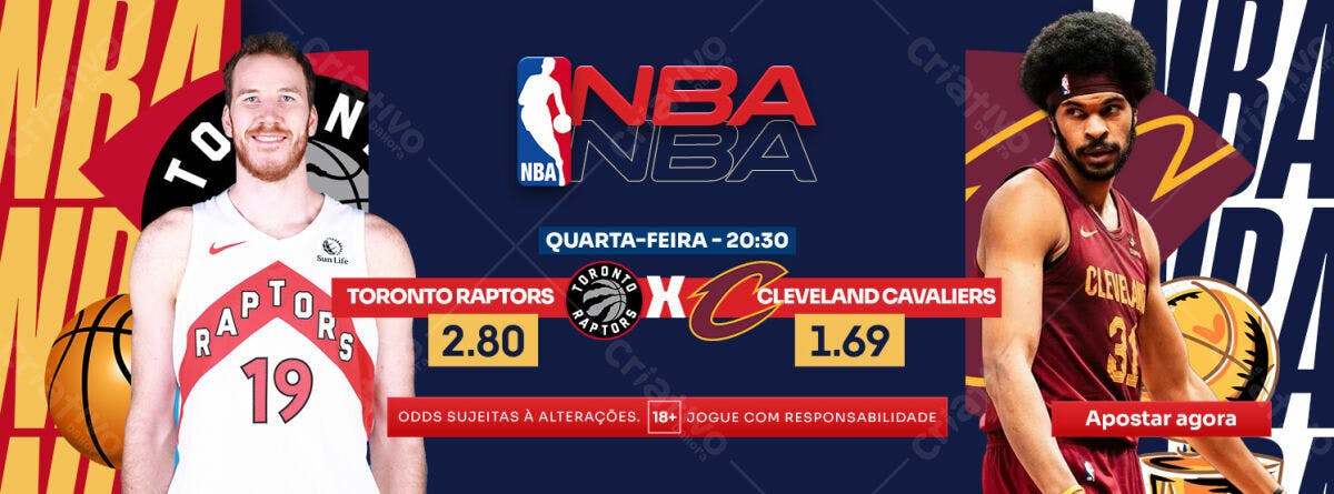 Flyer NBA Raptors x Cavaliers PSD Editável