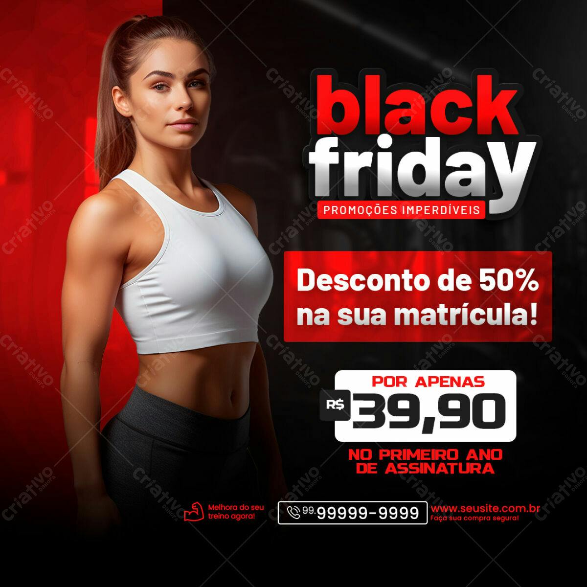 Flyer Black Friday Academia PSD Editável