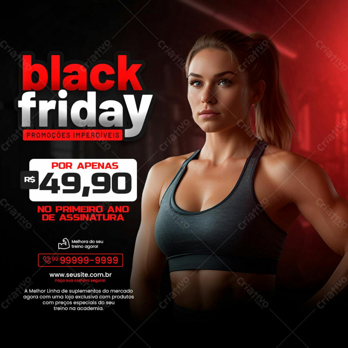 Flyer Black Friday Academia PSD Editável