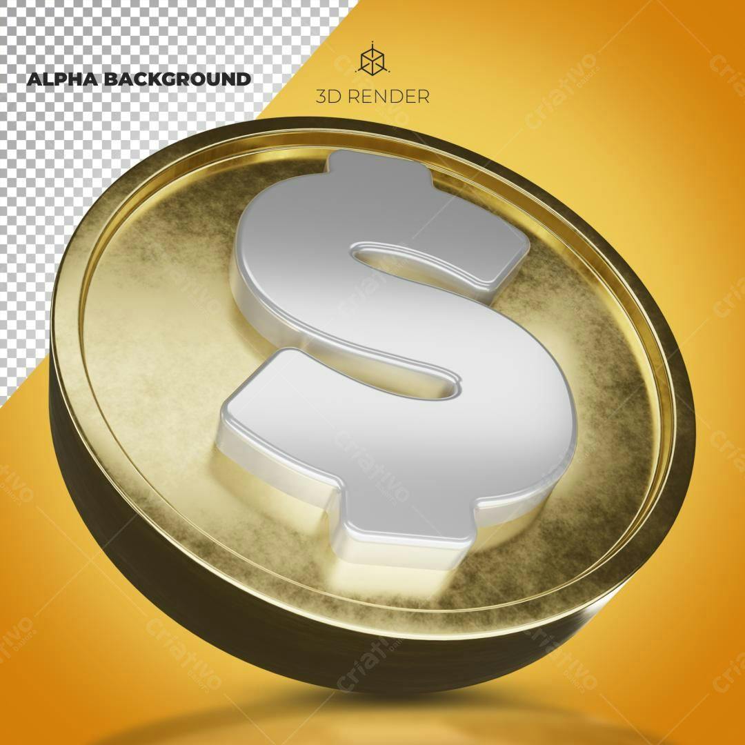 Selo 3D financeiro dourado e prata