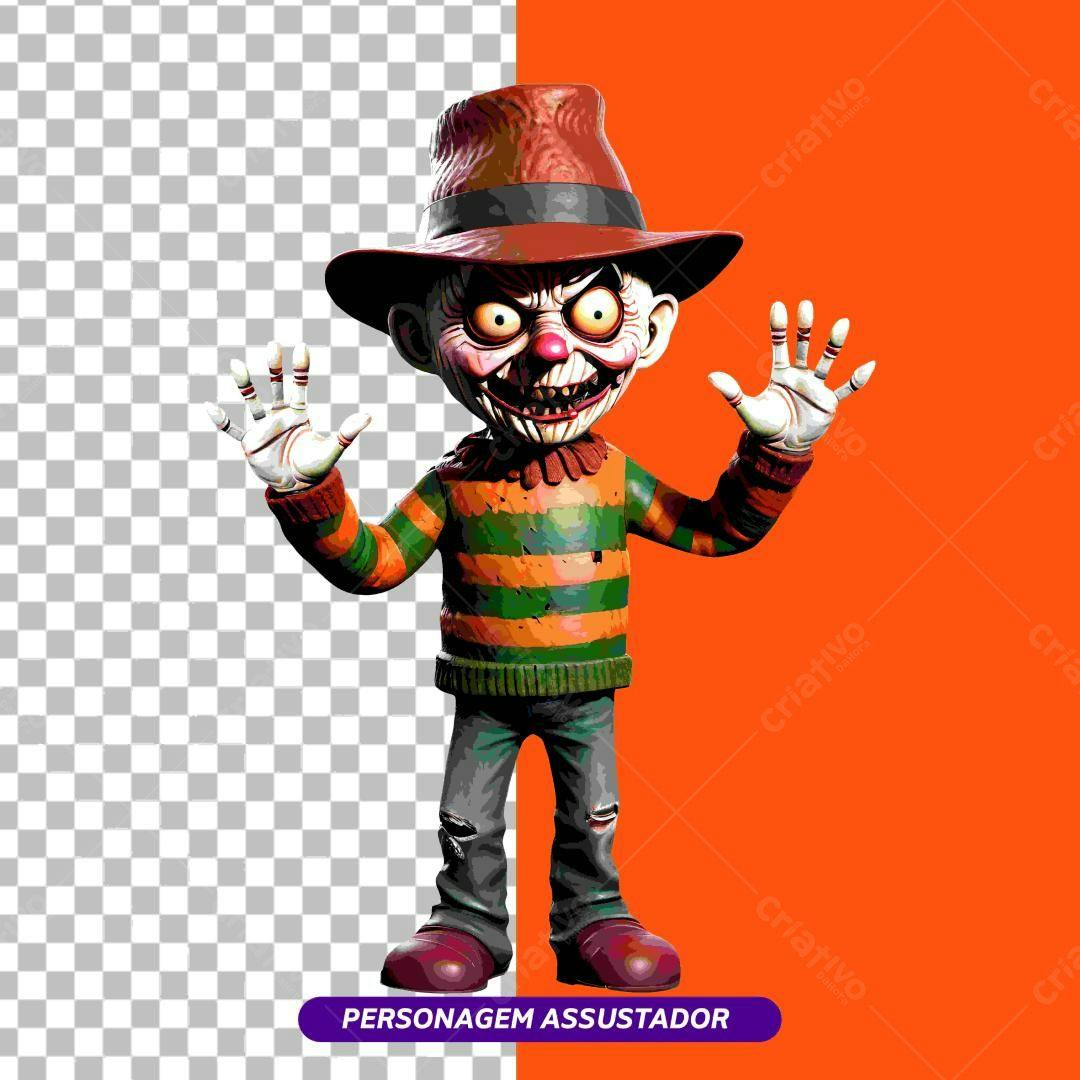 Personagem Assustador Halloween estilo cartoon