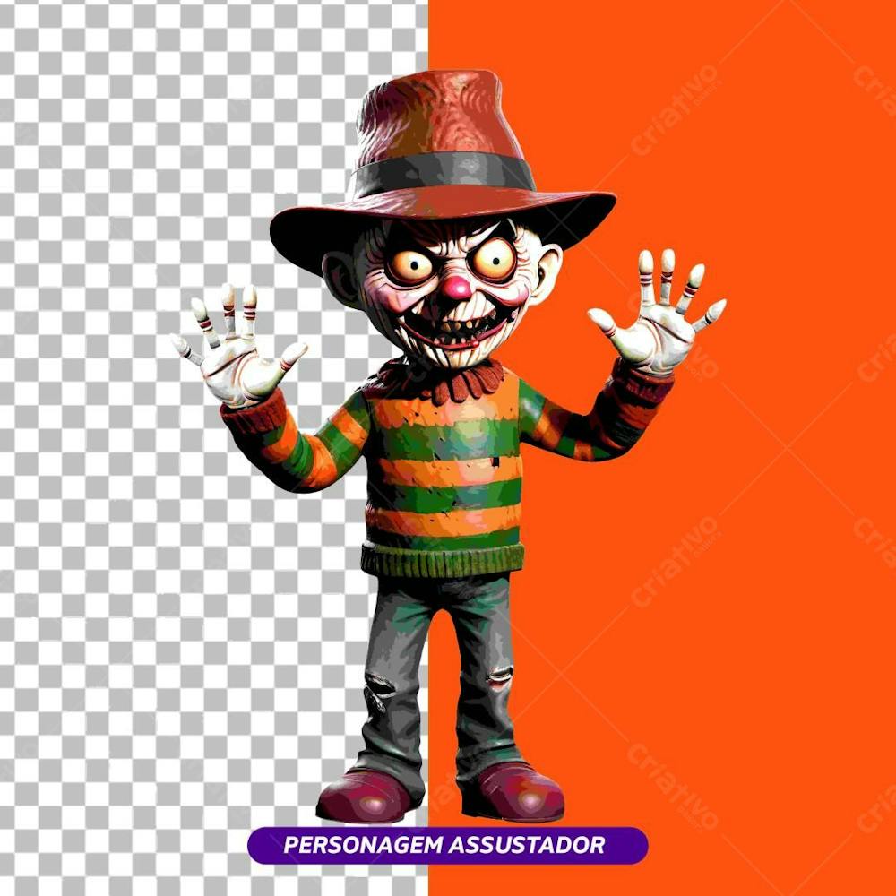 Personagem Assustador  Halloween 3D Png