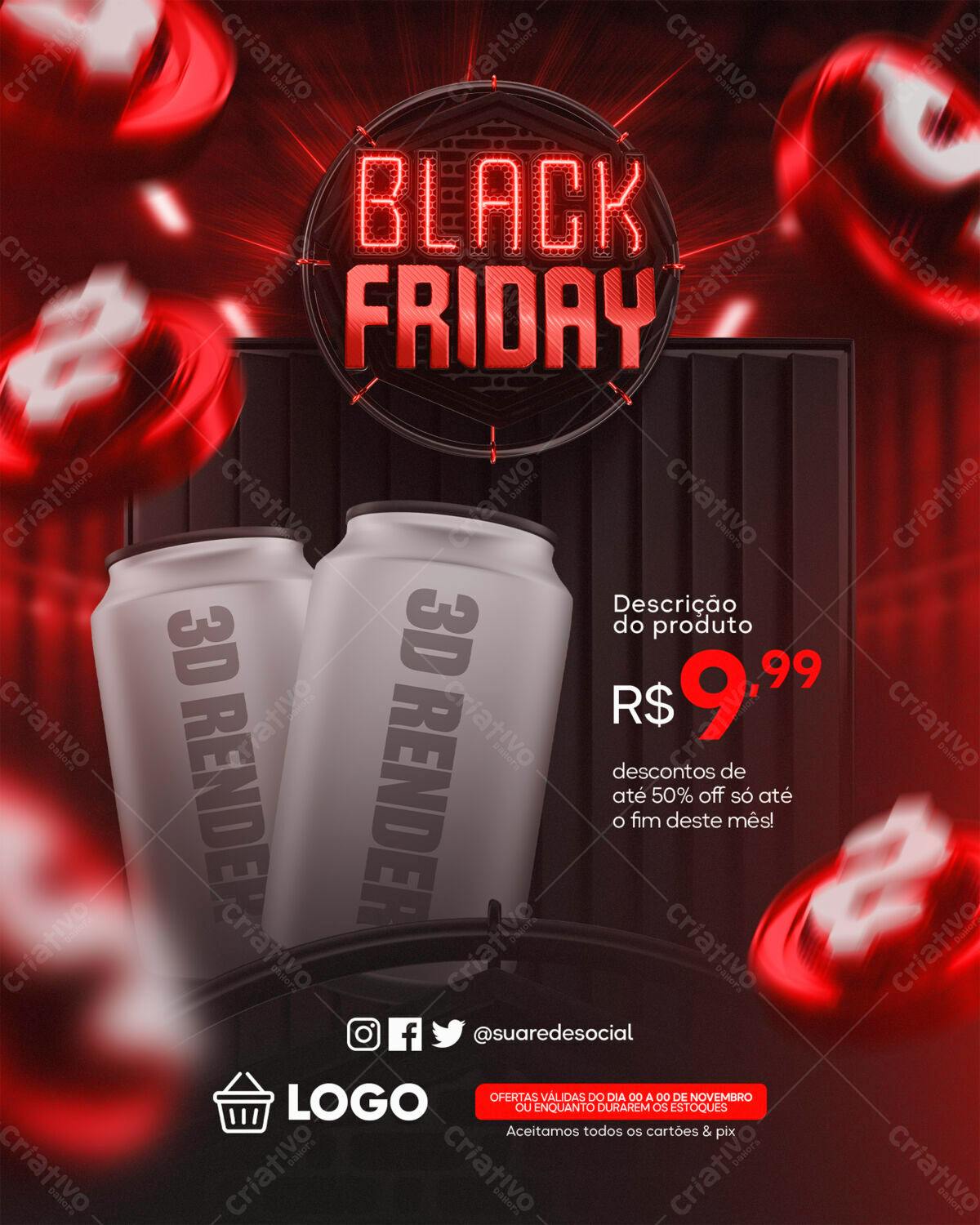Flyer Black Friday PSD Editável